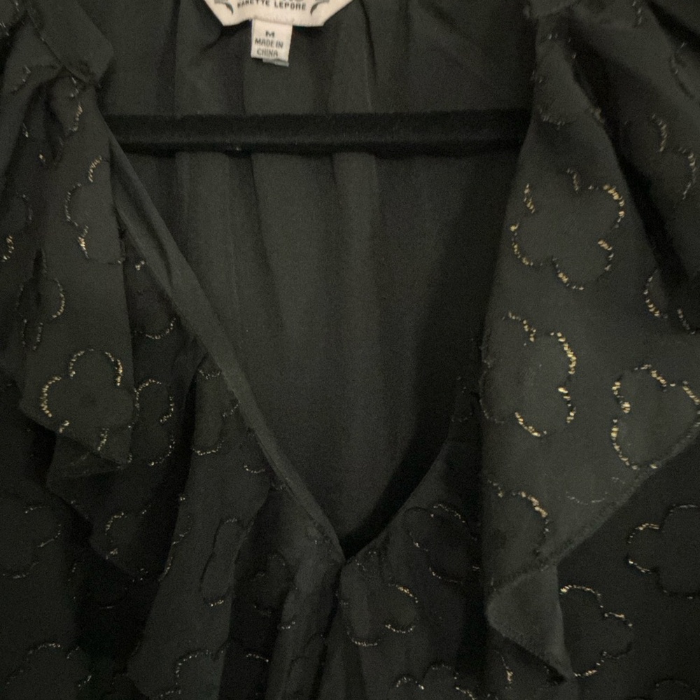 Black Ruffled Blouse - Picture 2 of 6